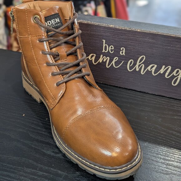Madden by Steve Madden Cognac Combat Boot (new)